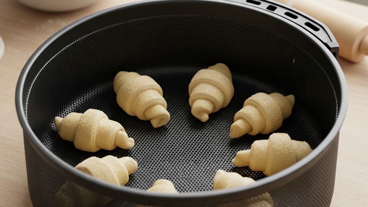 Arrange croffles in air fryer