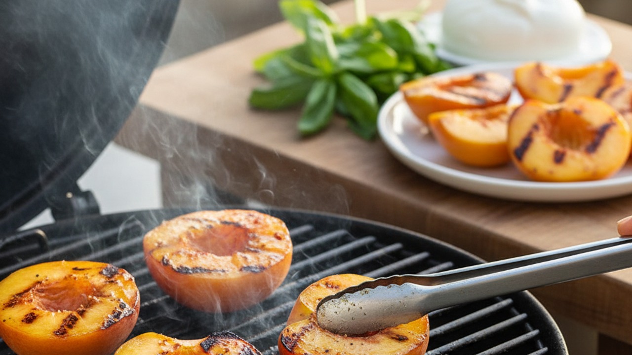 Grill the peaches
