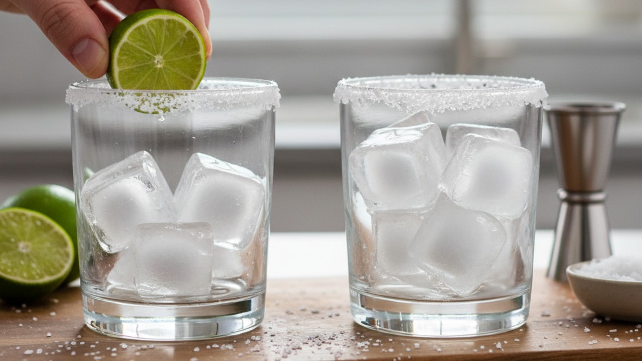 Prepare and chill glasses