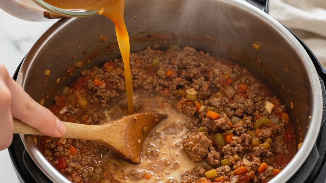 Deglaze and combine liquids