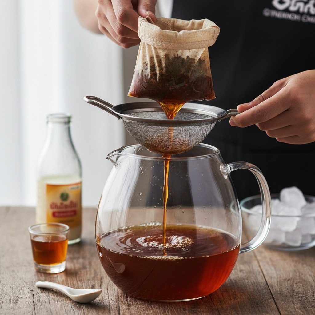 Strain and cool the tea