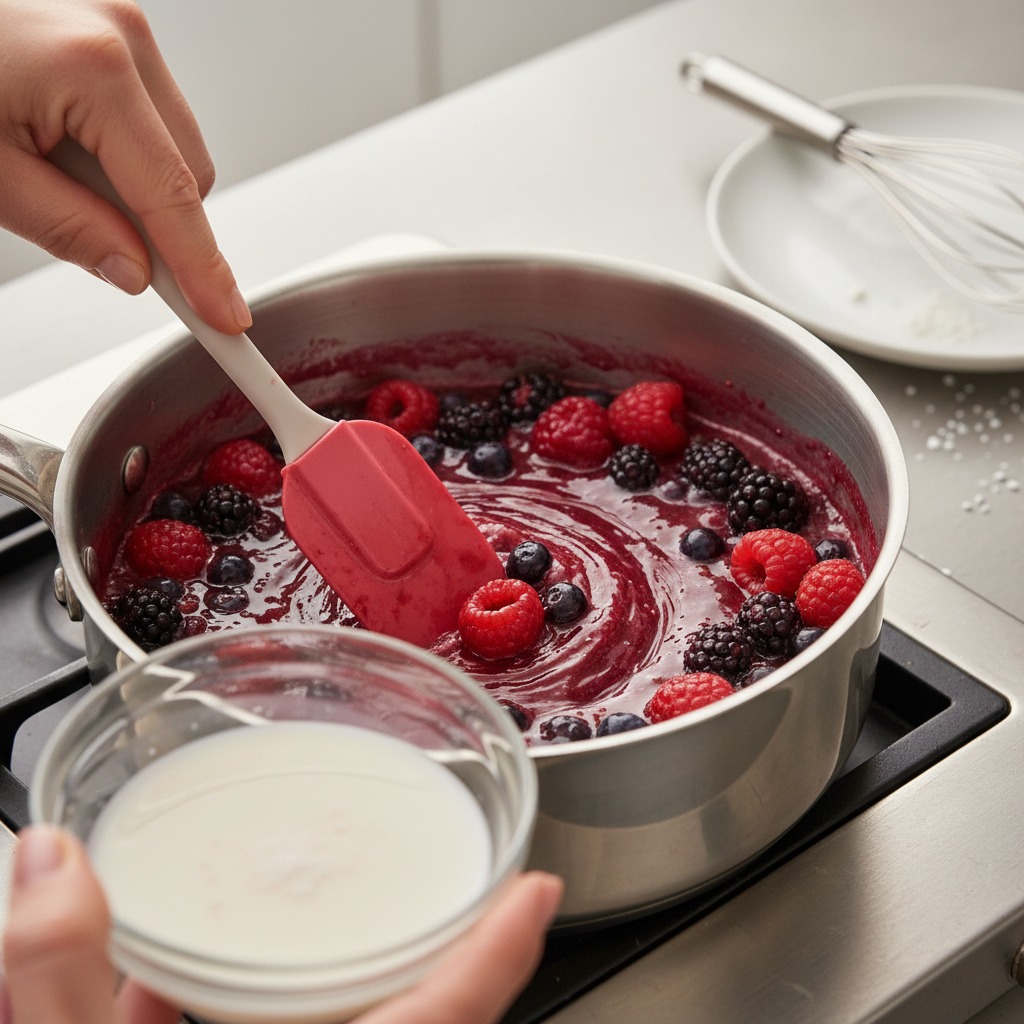 Make and add a cornstarch slurry