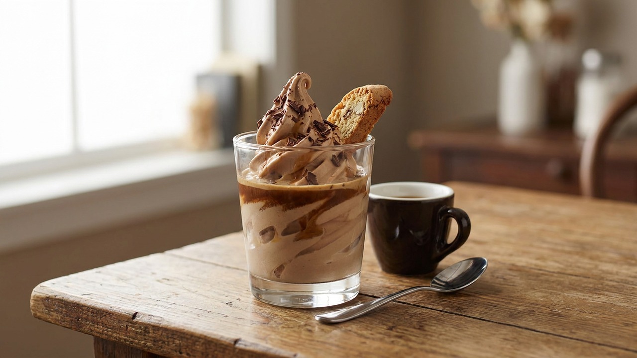 Ninja Frozen Mocha Soft Serve Affogato — Coffee Slushy Dessert