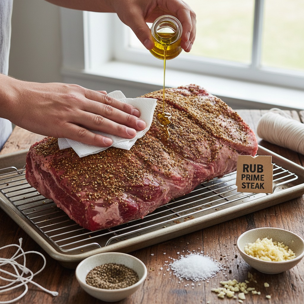 Dry-brine and season the roast