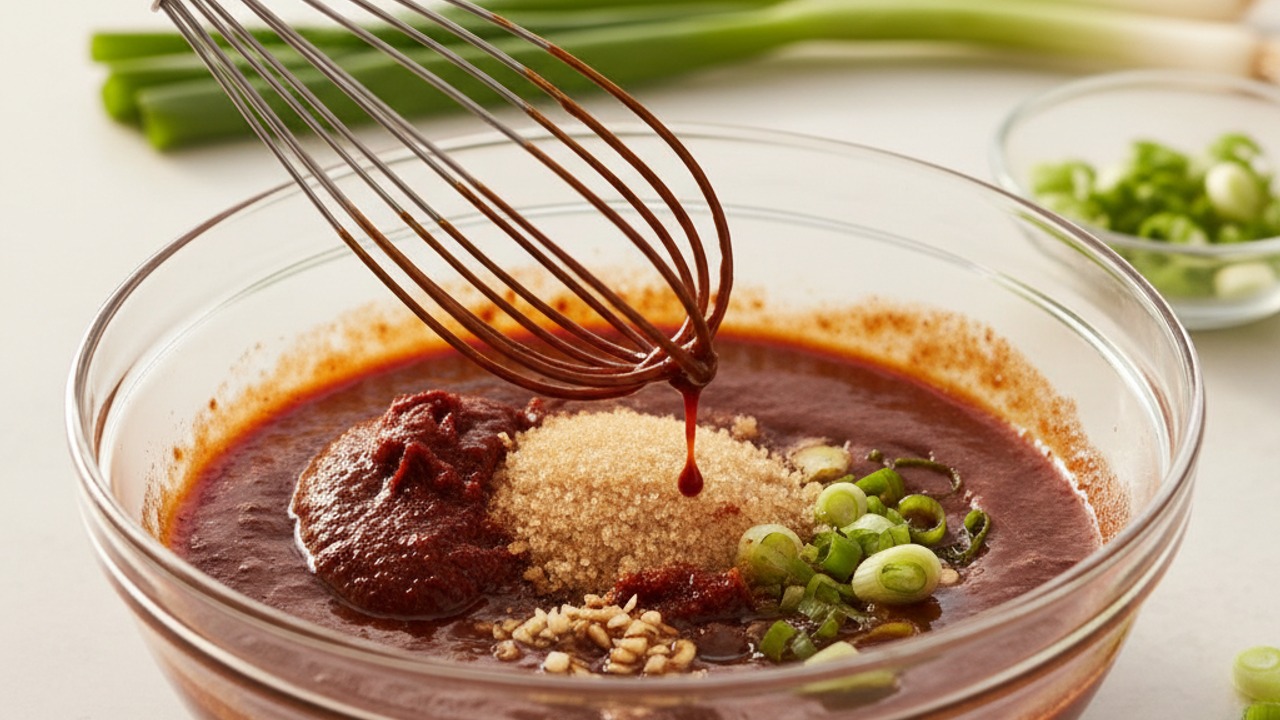 Whisk the bulgogi-style marinade