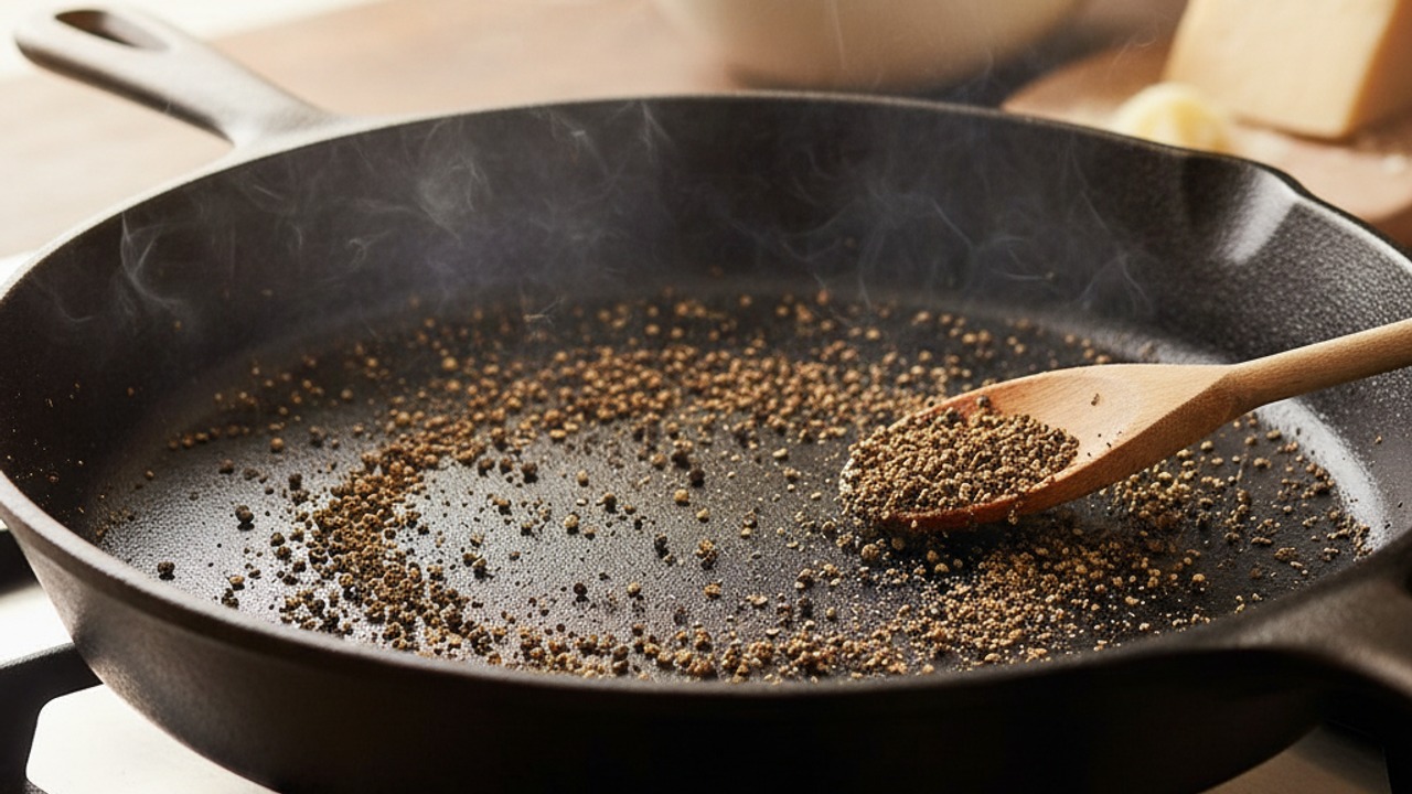 Toast the black pepper