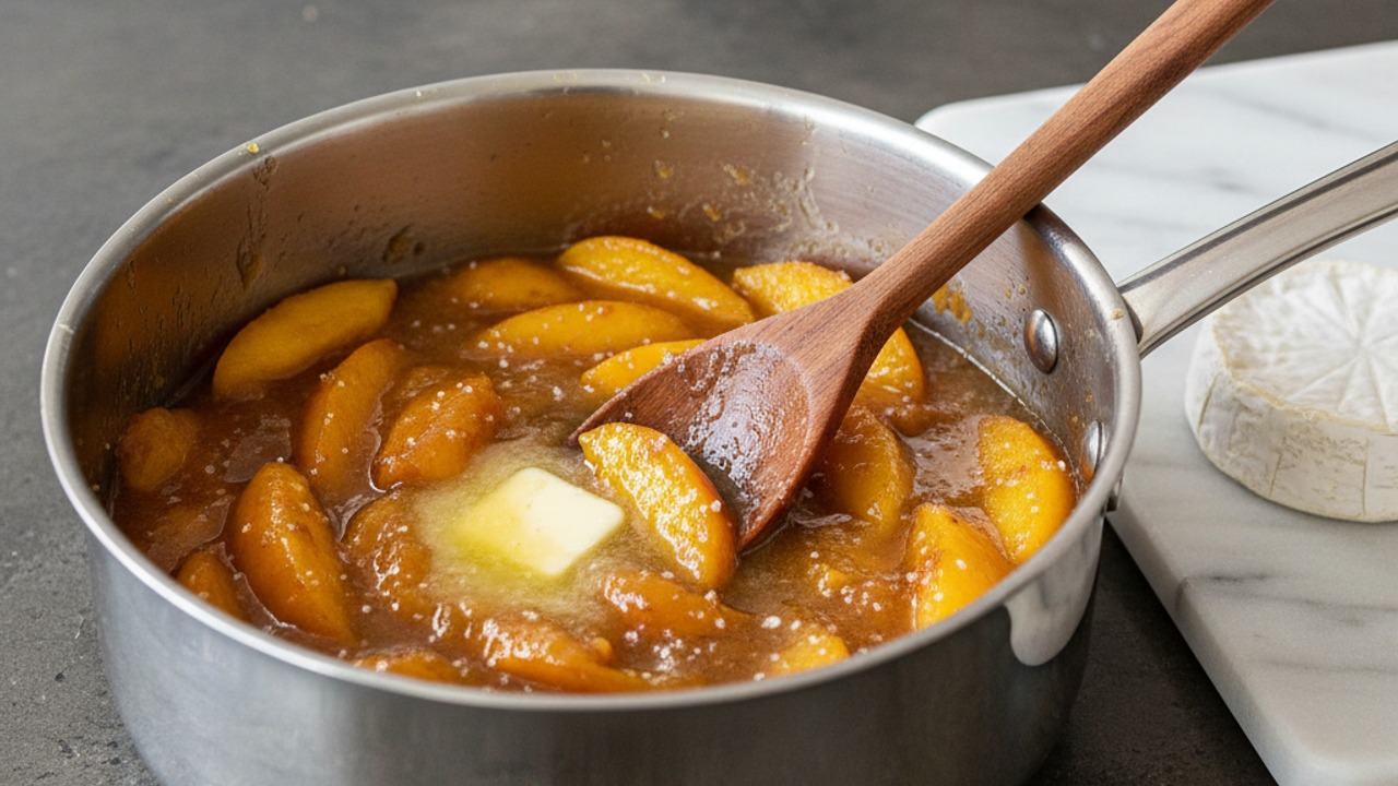 Make the peach compote