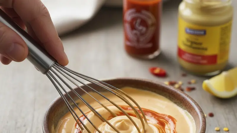 Whisk the spicy aioli