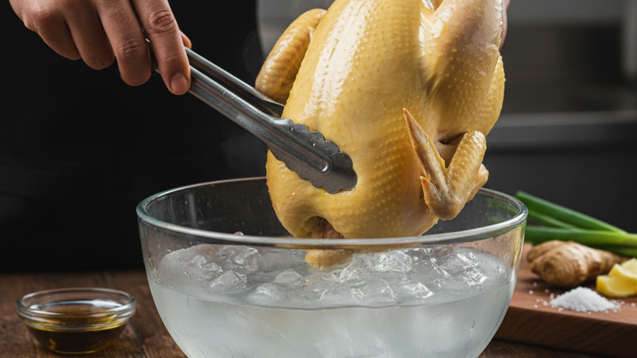 Shock and finish the chicken