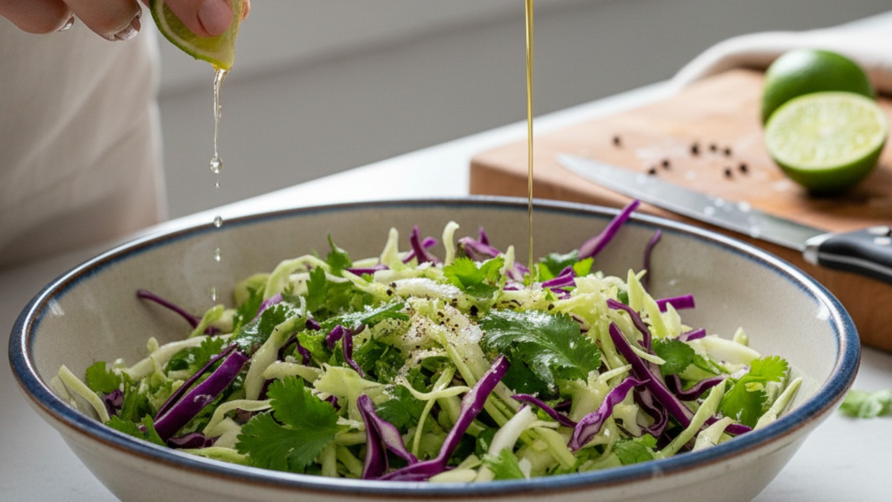 Make the quick cilantro-lime slaw