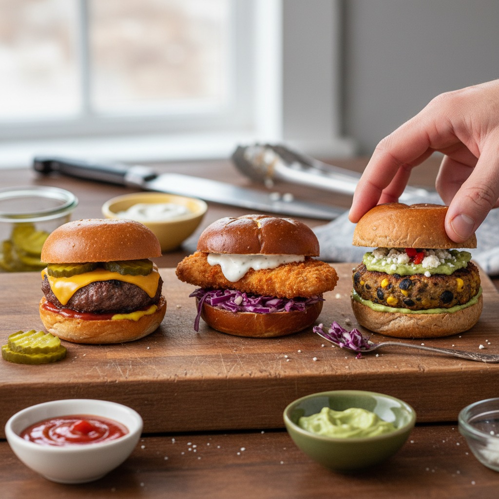 Assemble the trio sliders