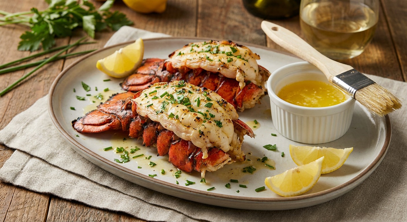 Grilled Lobster Tails with Garlic Herb Butter