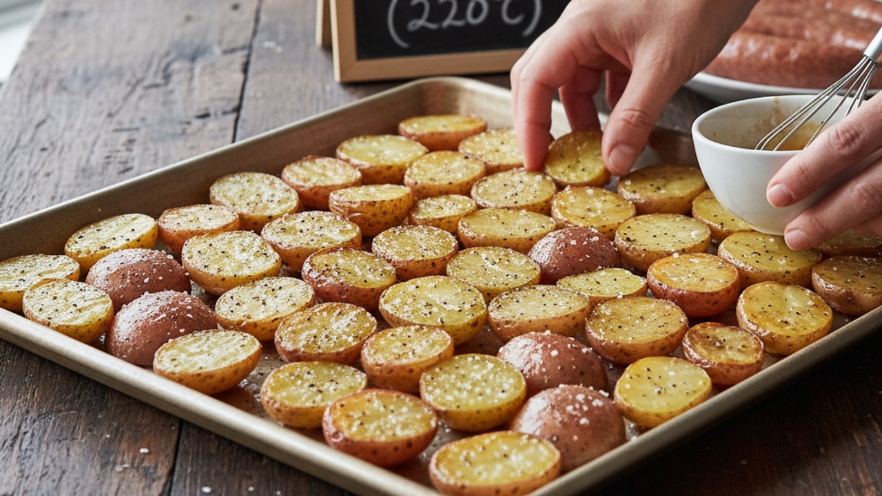 Prep and par-roast the potatoes