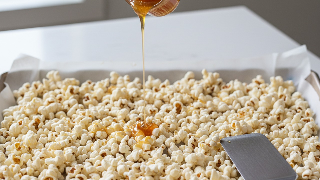 Coat the popcorn
