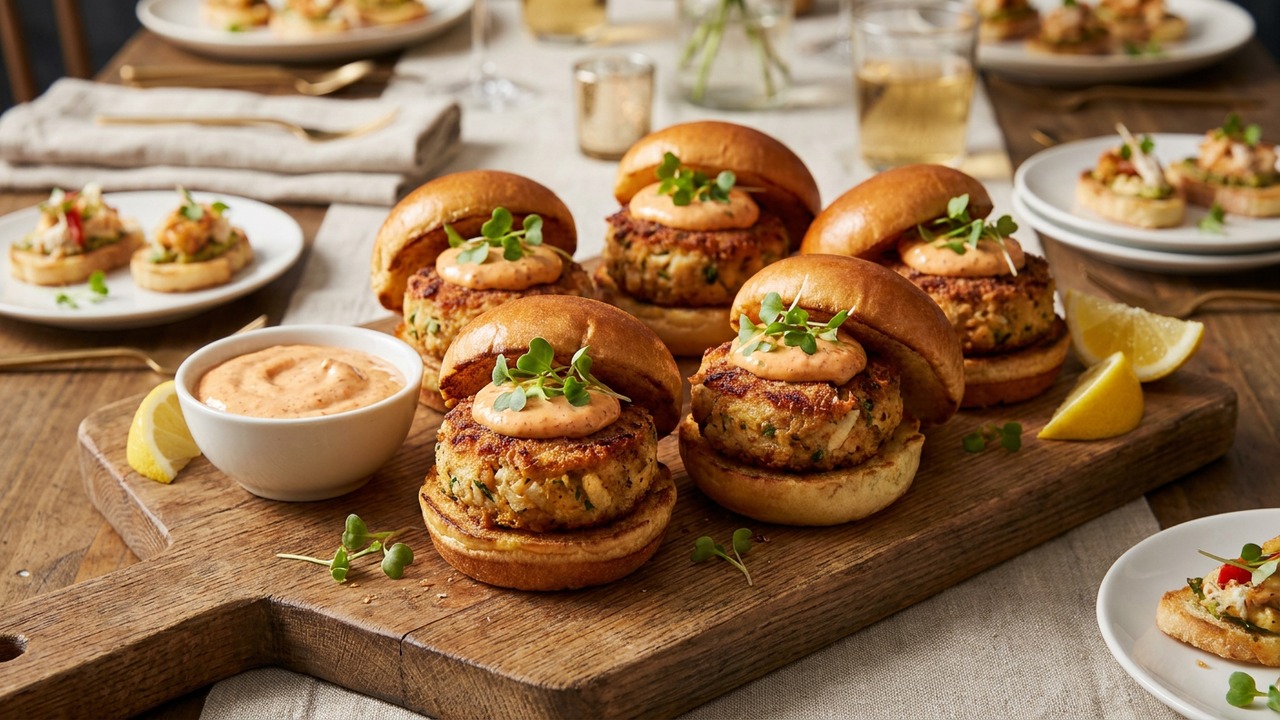 Mini Crab Cake Sliders with Spicy Remoulade for Parties