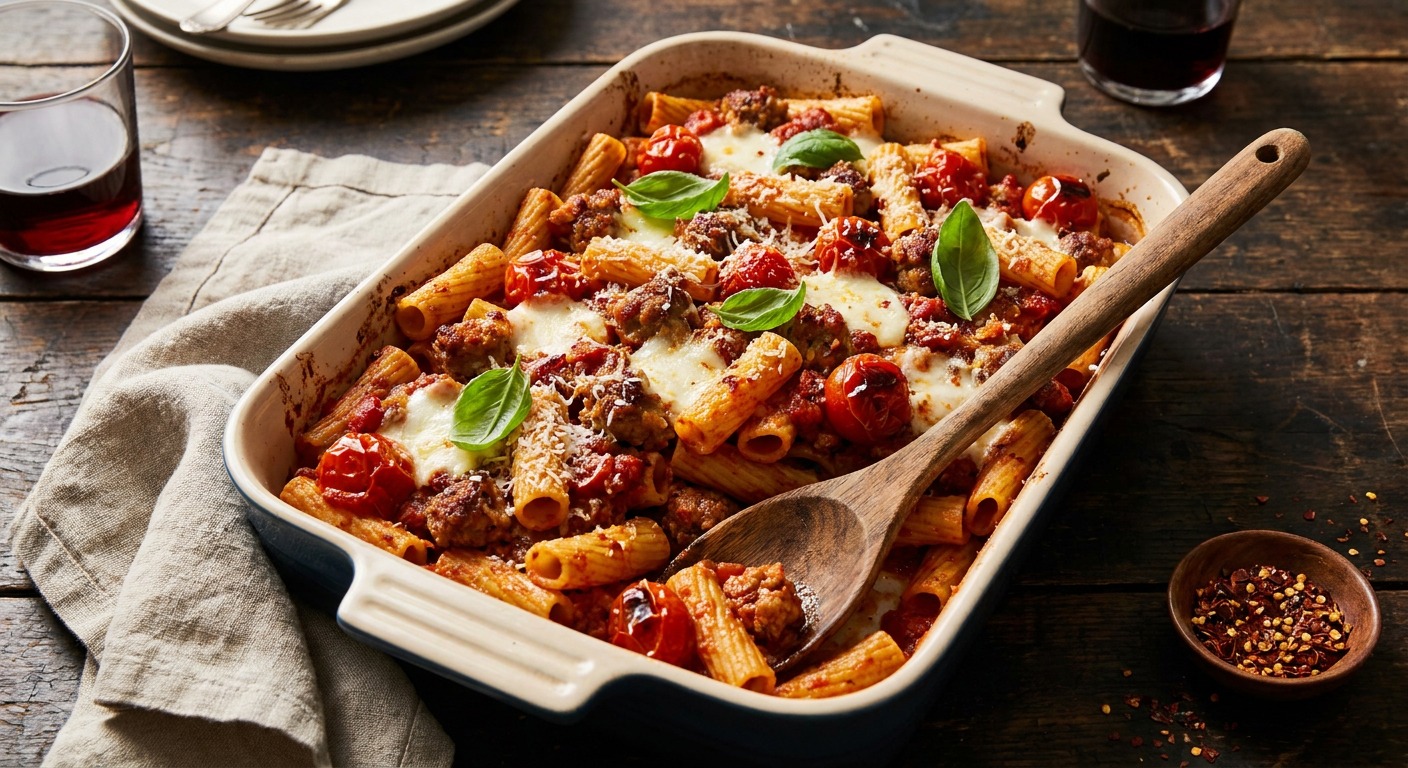 Tray-Bake Rigatoni with Sausage