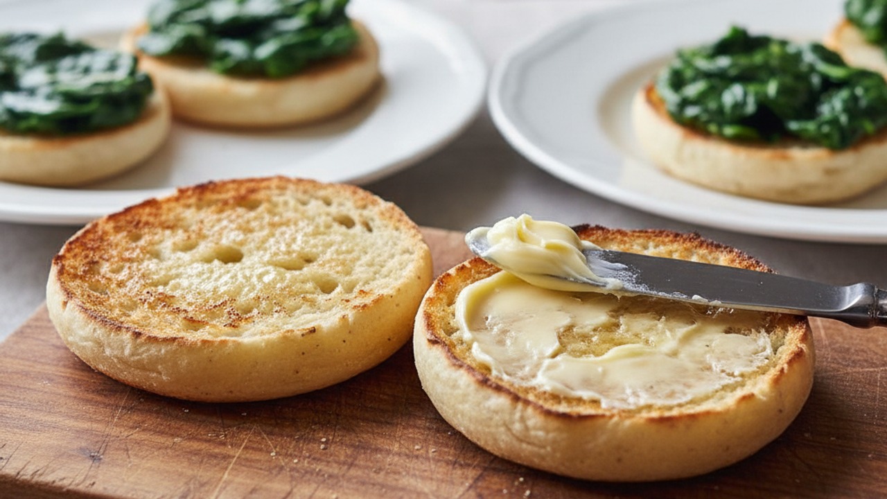 Toast and butter the muffins