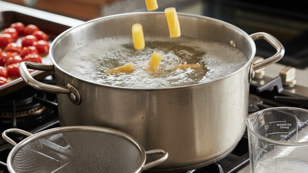 Cook pasta until very al dente