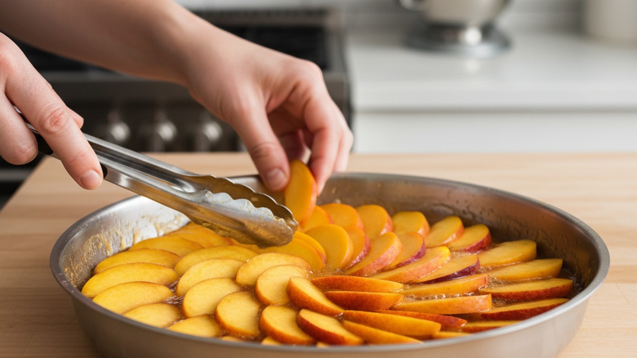 Arrange the peaches