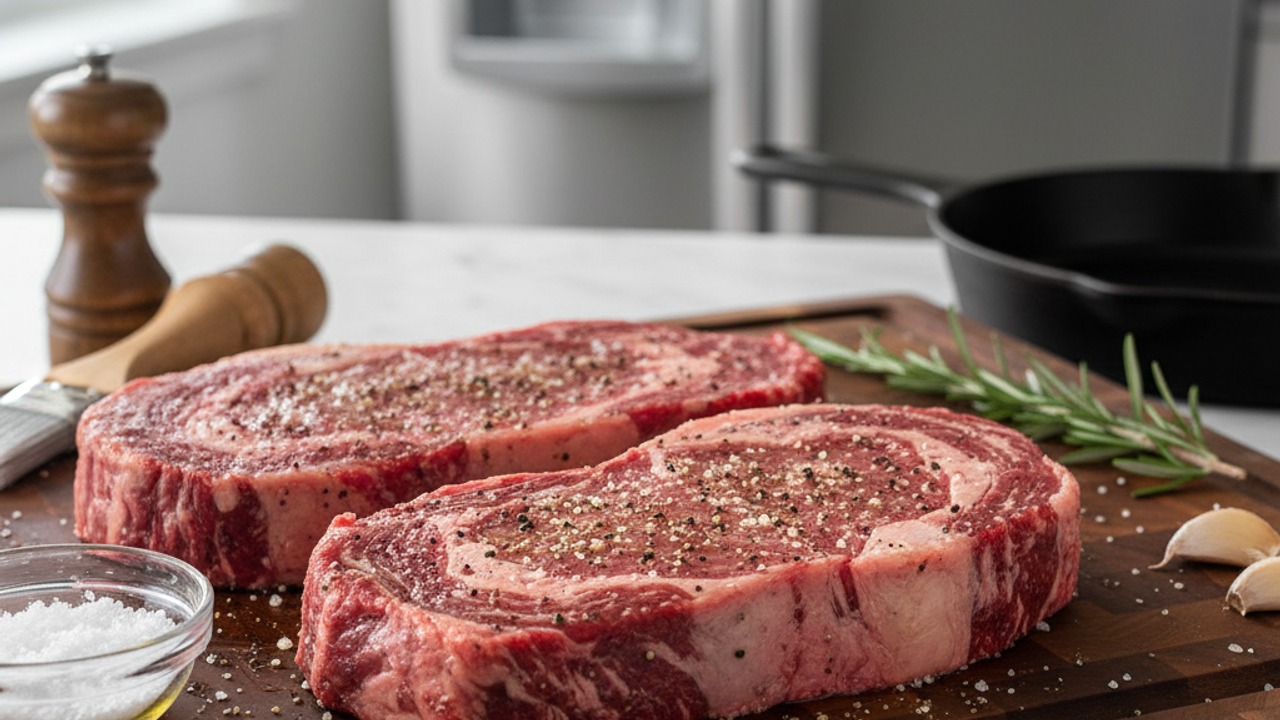 Prep and season the steaks