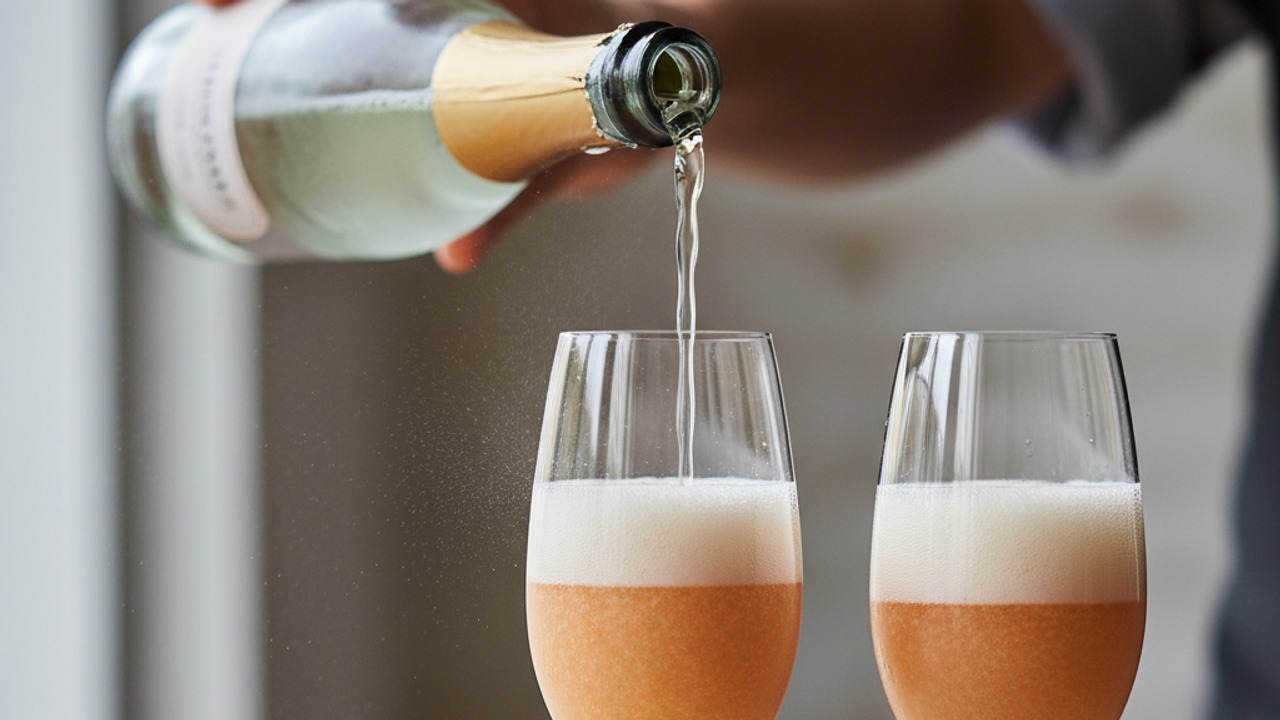 Top with Prosecco (and spritz if desired)