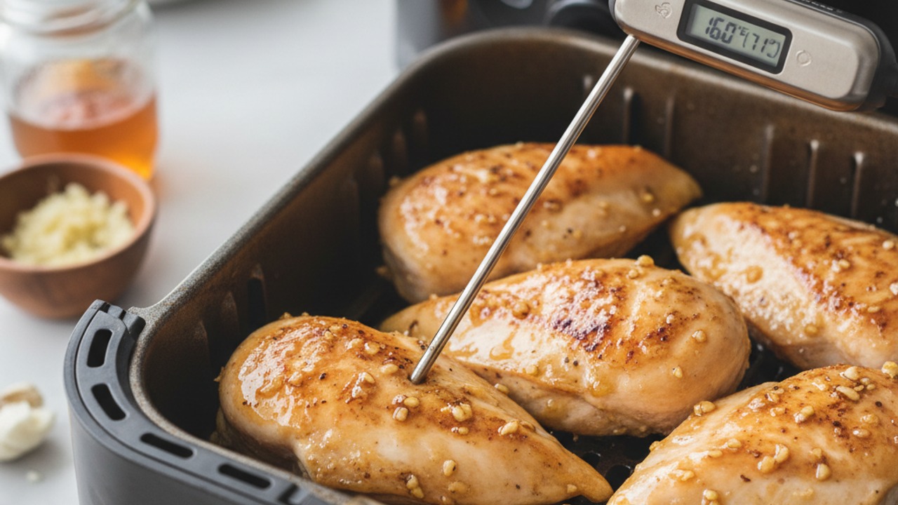 Air fry until edges are crisp and chicken is nearly cooked