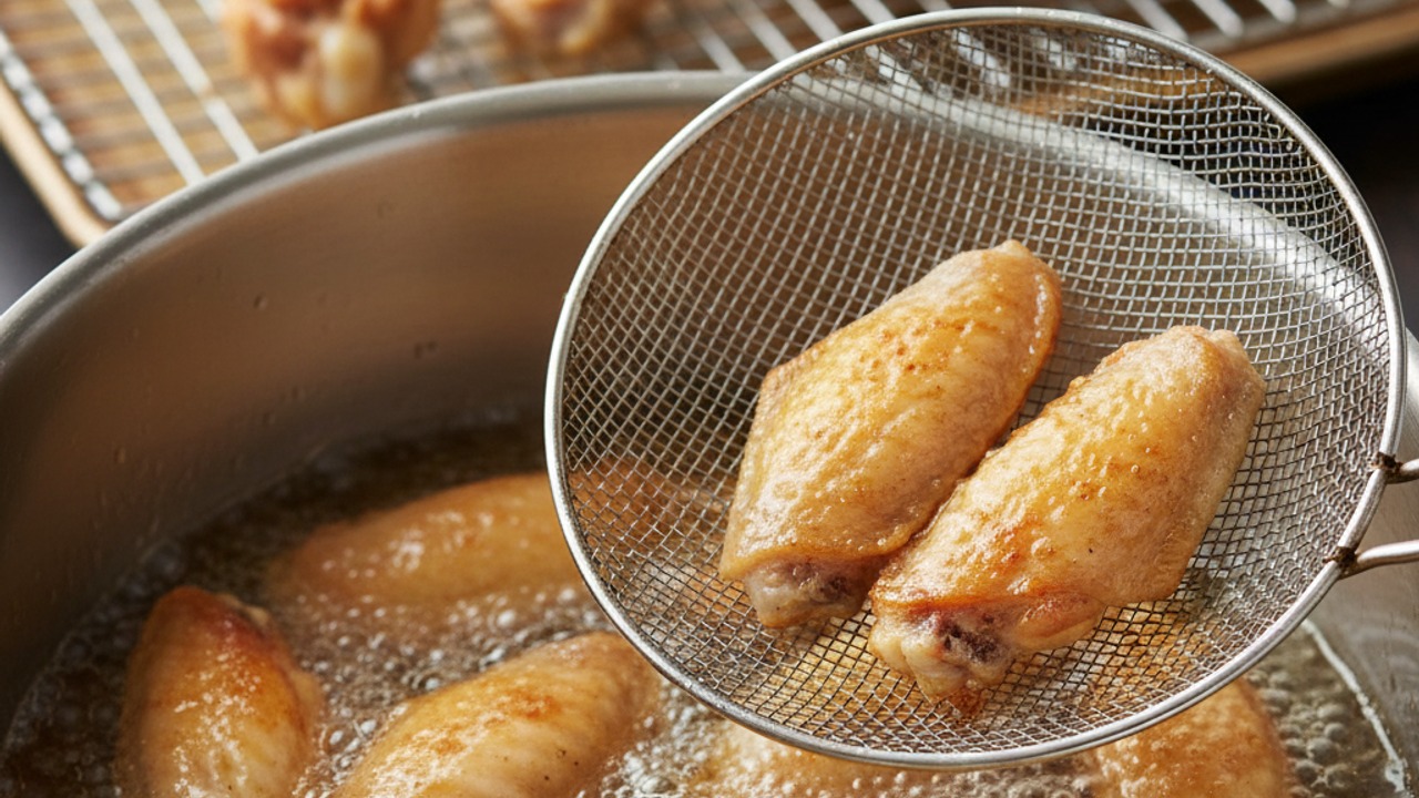 First fry (cook through)
