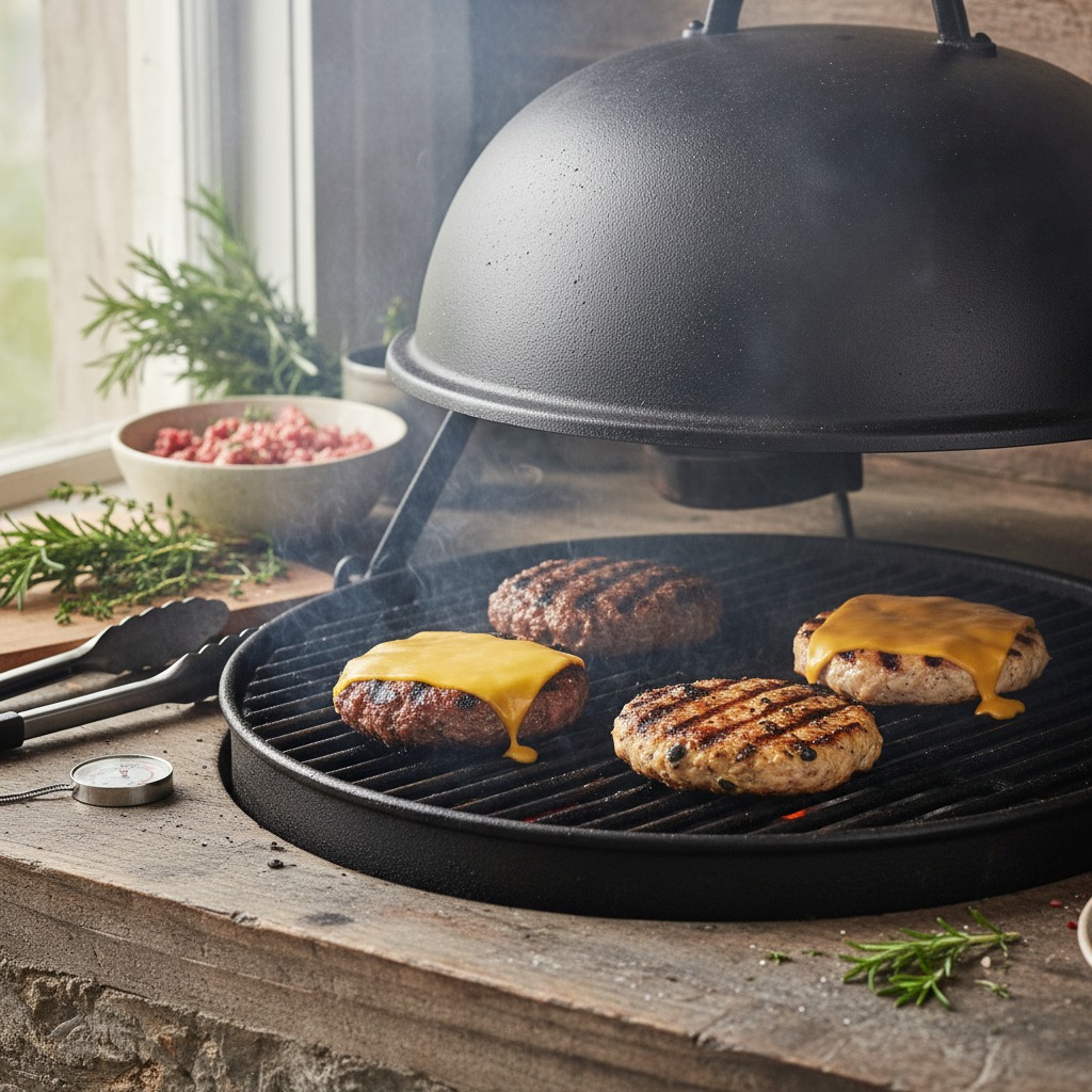 Grill patties and melt cheese