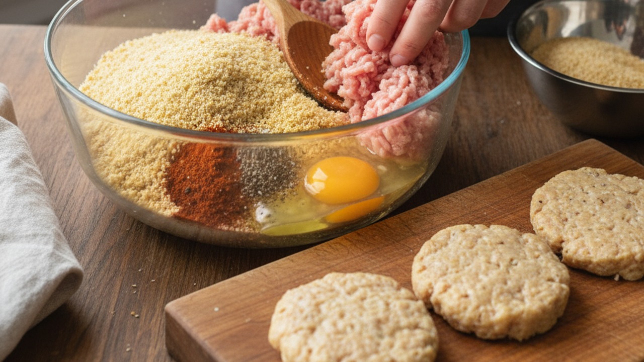 Make the chicken patty mixture