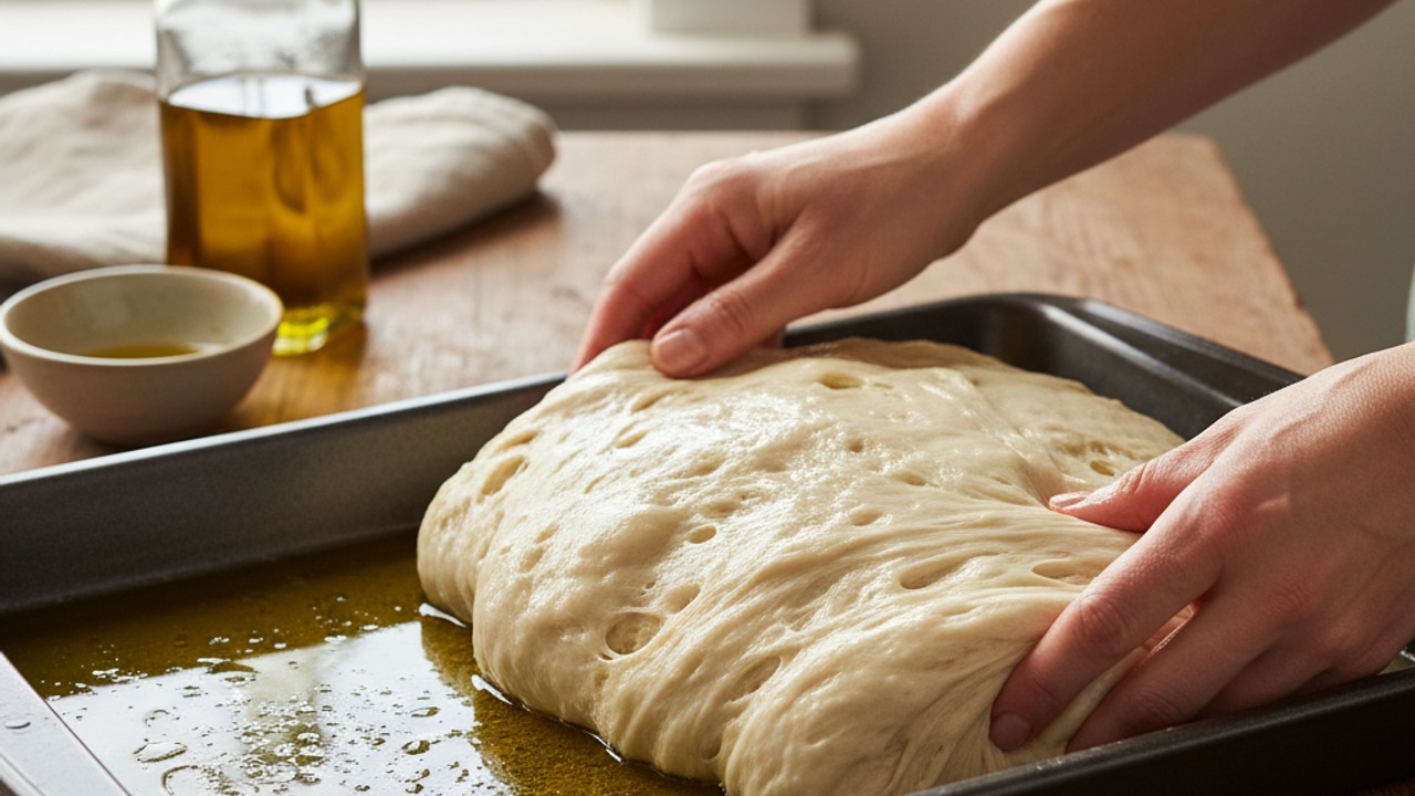 Prepare the pan and transfer