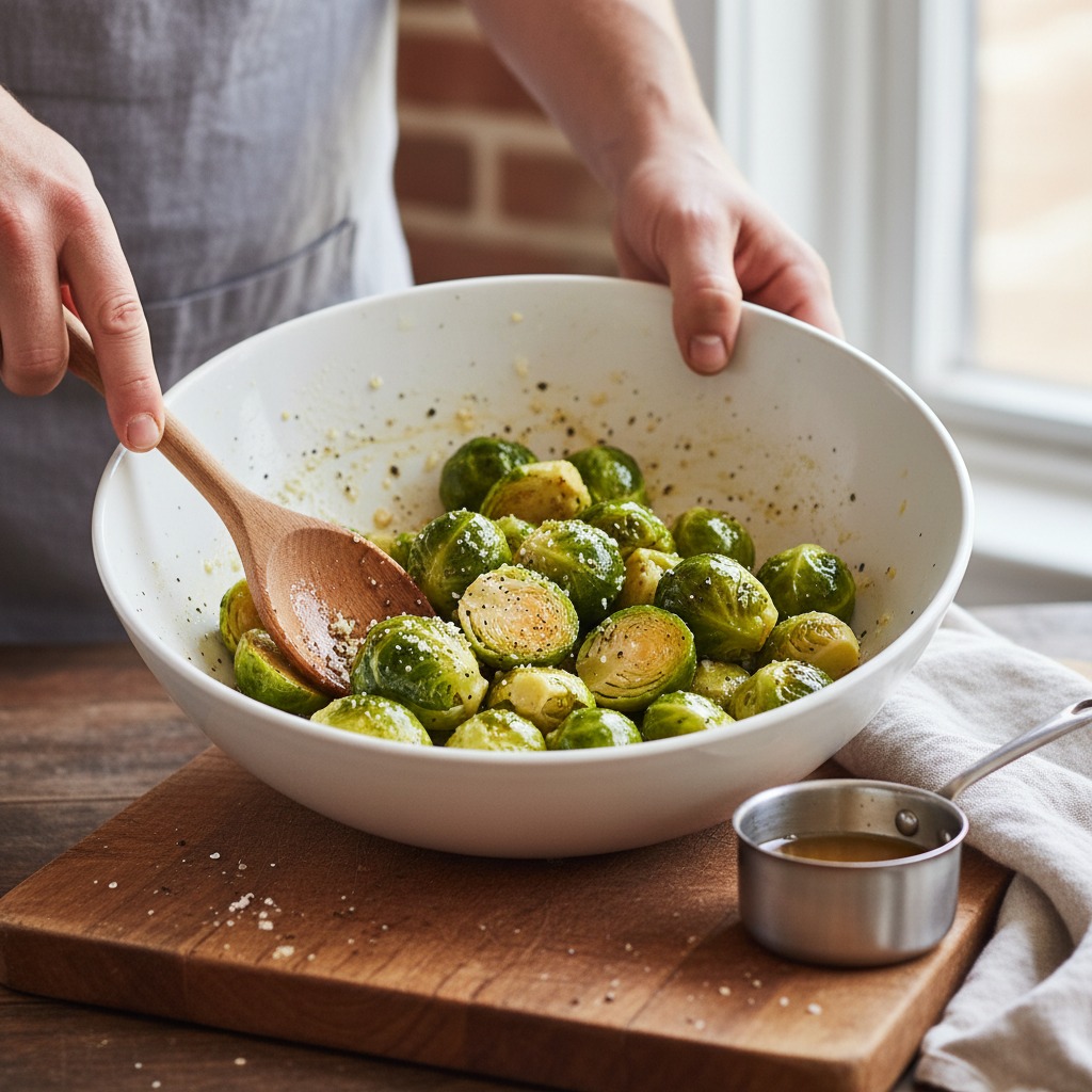 Coat sprouts with tallow and season