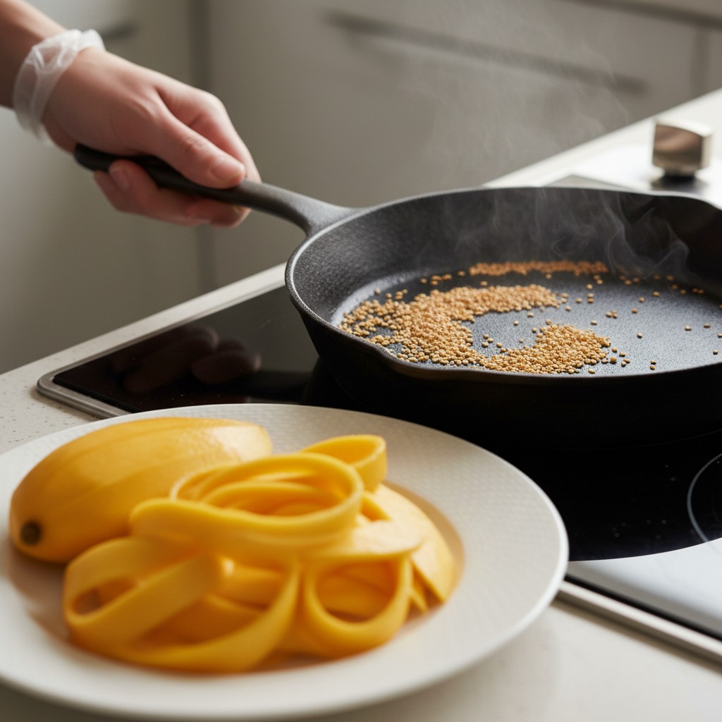 Prepare mangoes and garnish
