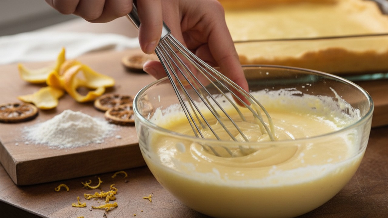 Whisk the smoked lemon filling