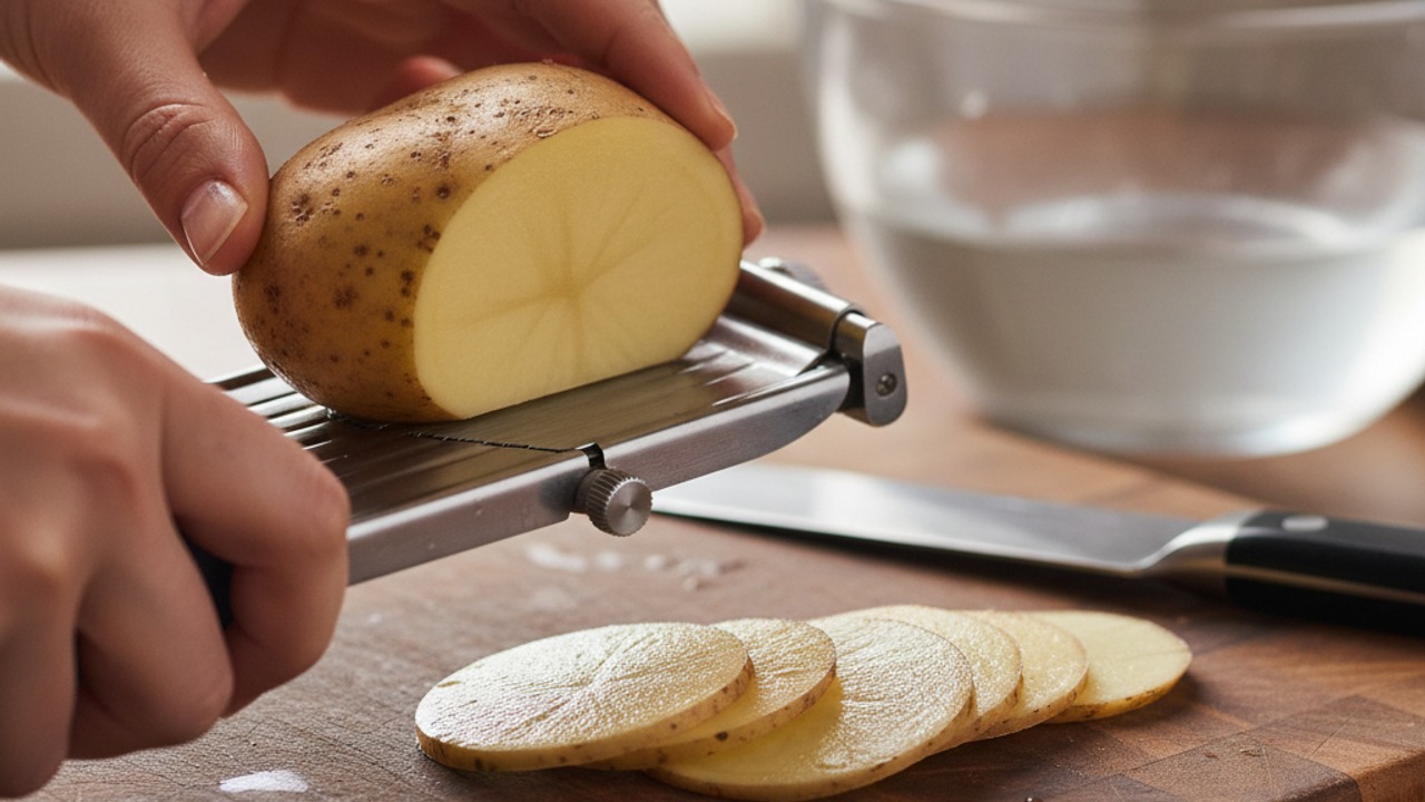 Slice potatoes ultrathin