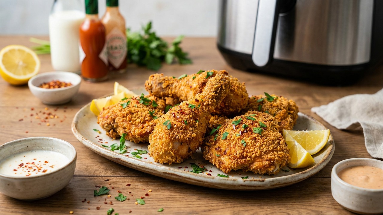 Buttermilk and Hot Sauce Marinade for Crispy Air Fryer Chicken