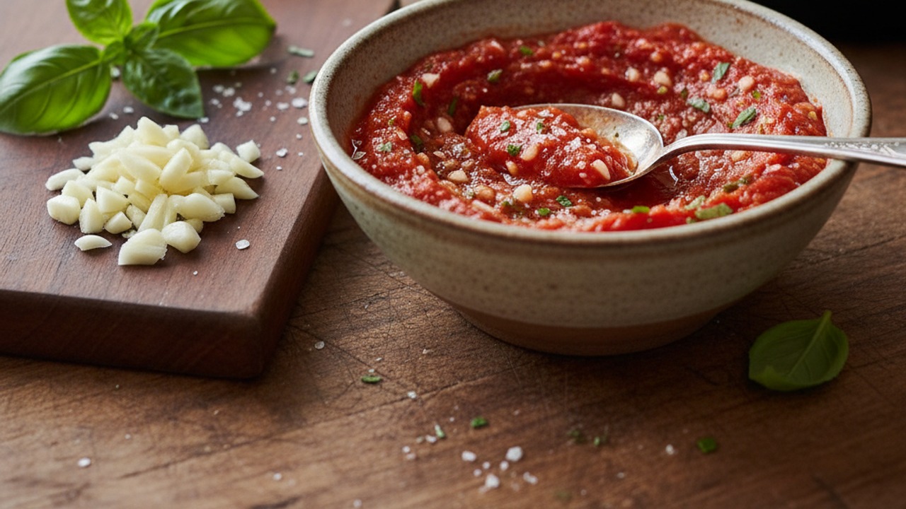 Prepare quick sauce and aromatics