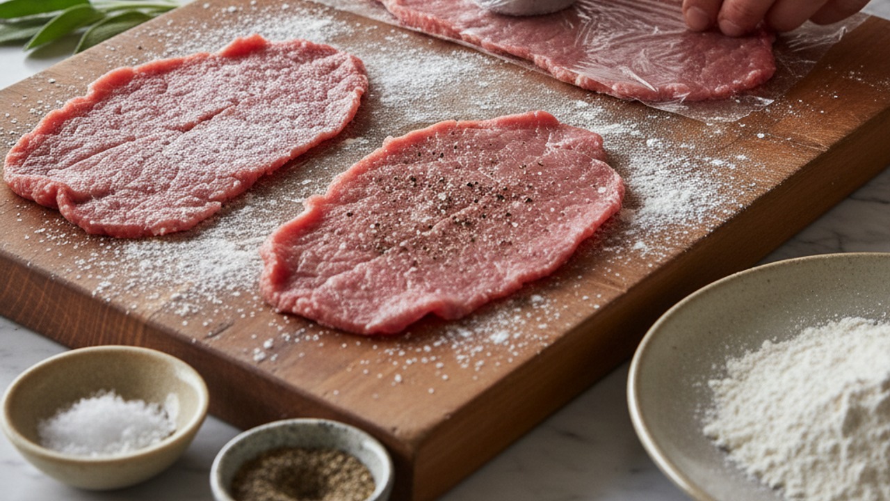 Prepare and season the veal
