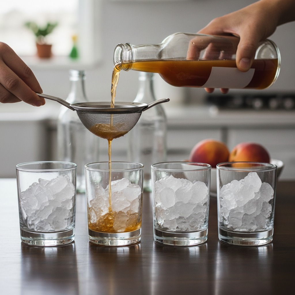 Prepare glasses with ice