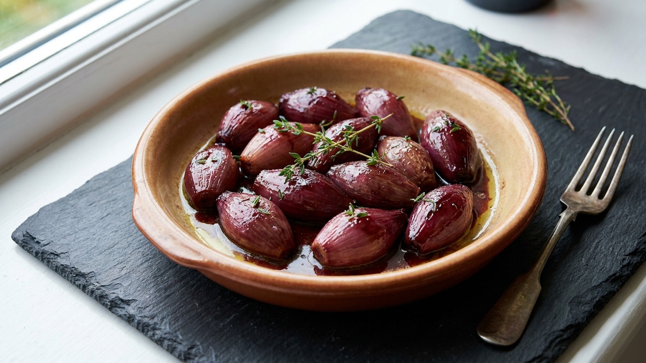 Classic Red Wine-Braised Shallots — Tender Steakhouse Side for Roast Beef