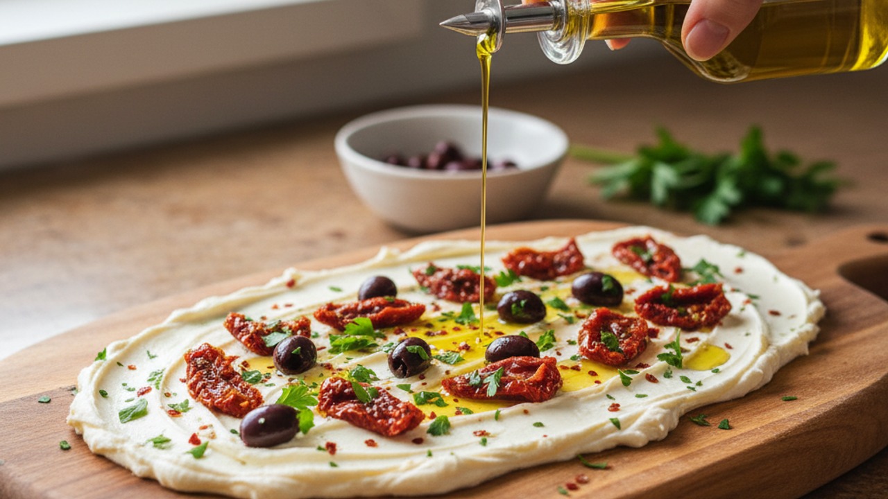 Prepare and scatter toppings