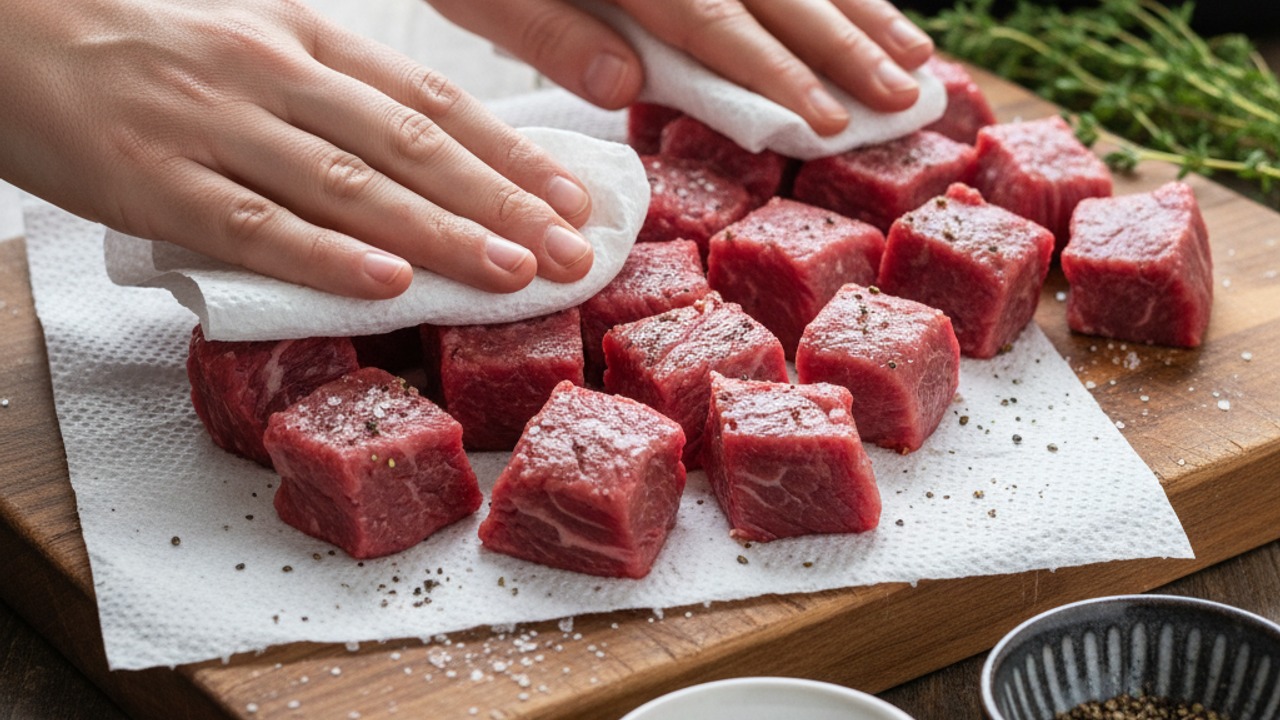 Prep and season the beef