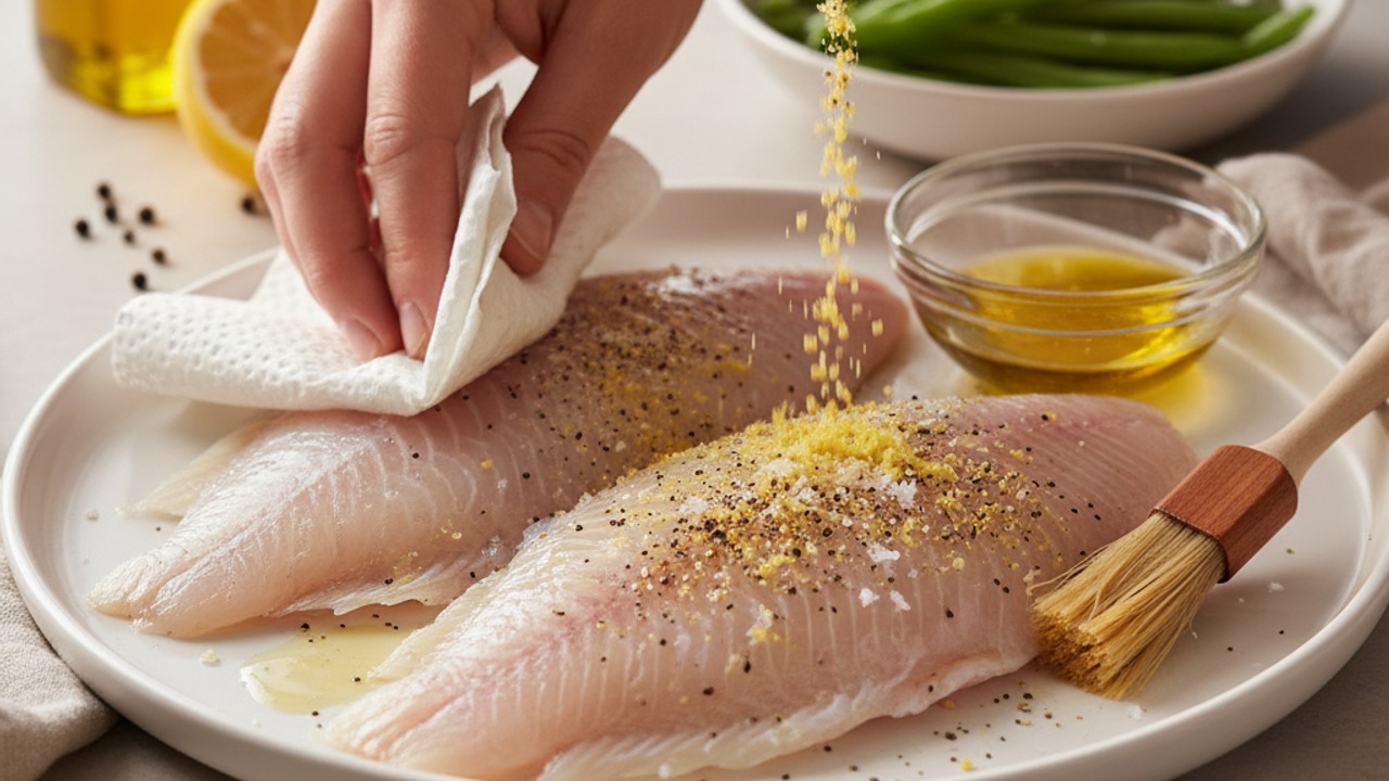 Prep and season the tilapia