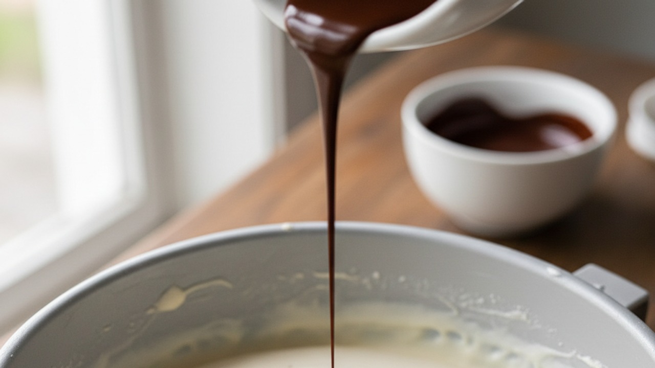 Churn and add chocolate ribbons