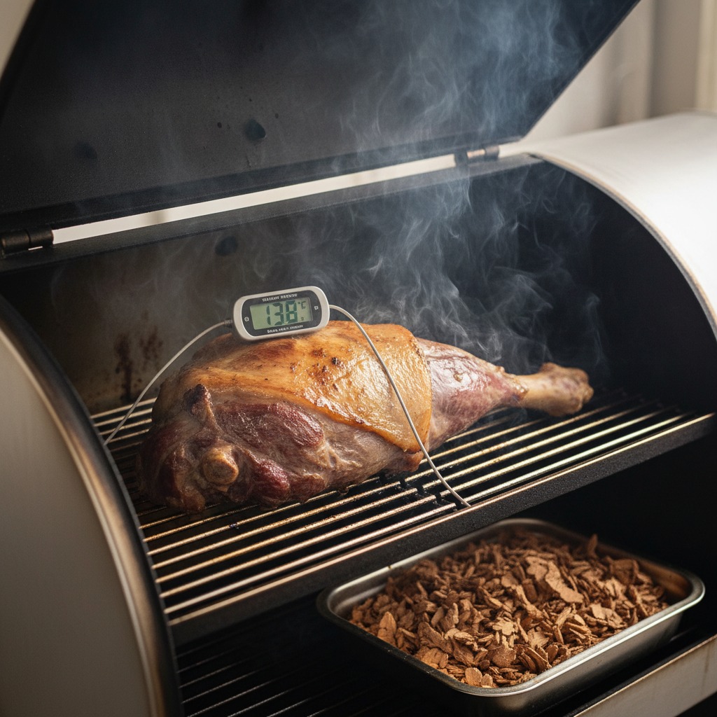 Prepare the smoker and begin smoking