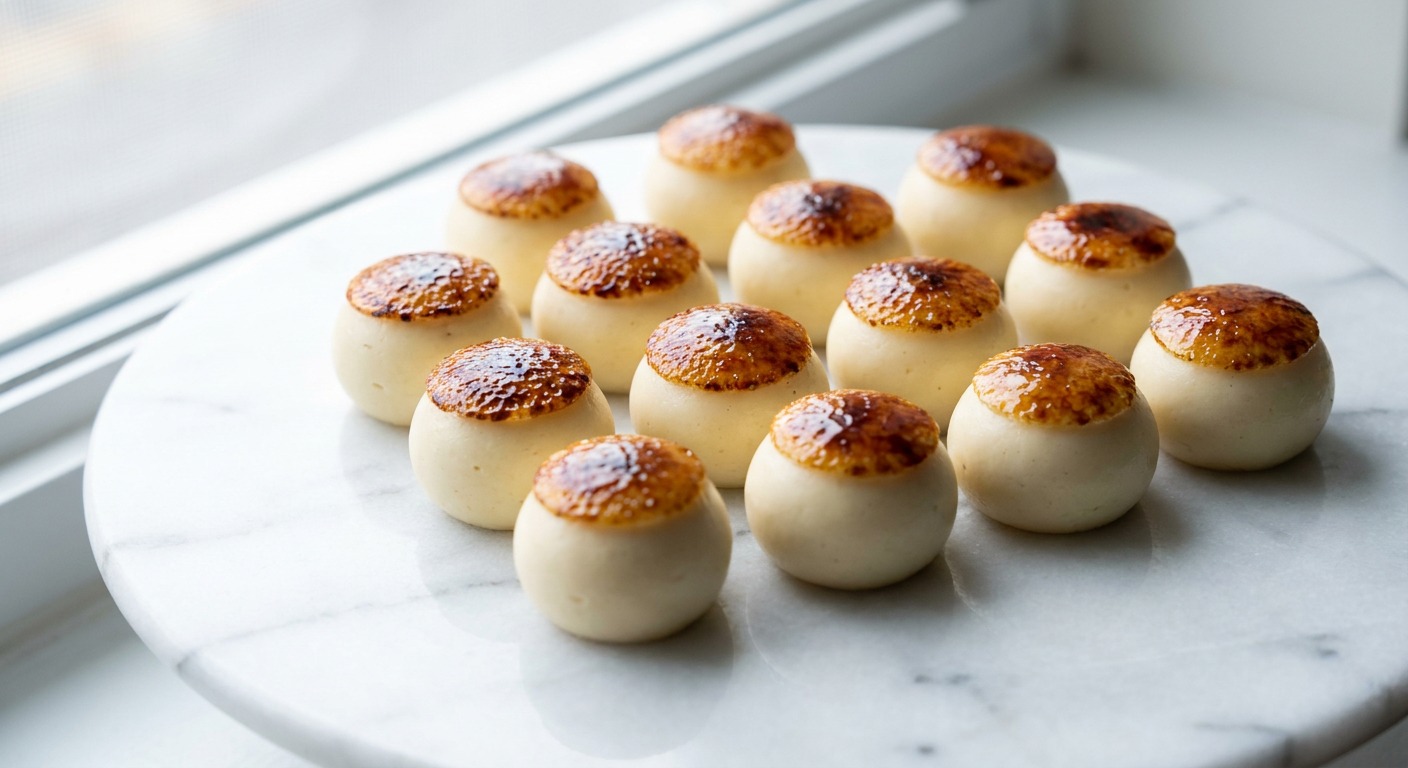Creme Brulee Balls With Burnt Sugar Crust, No Coconut