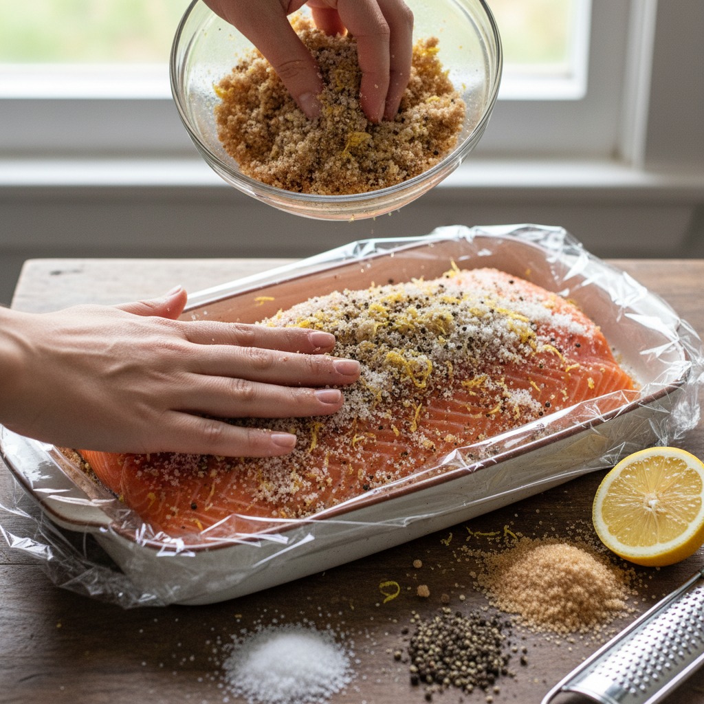 Cure the salmon