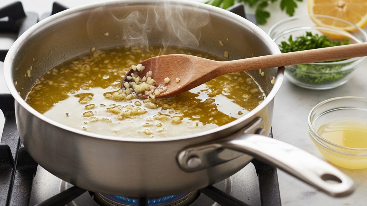 Make the garlic-lemon butter