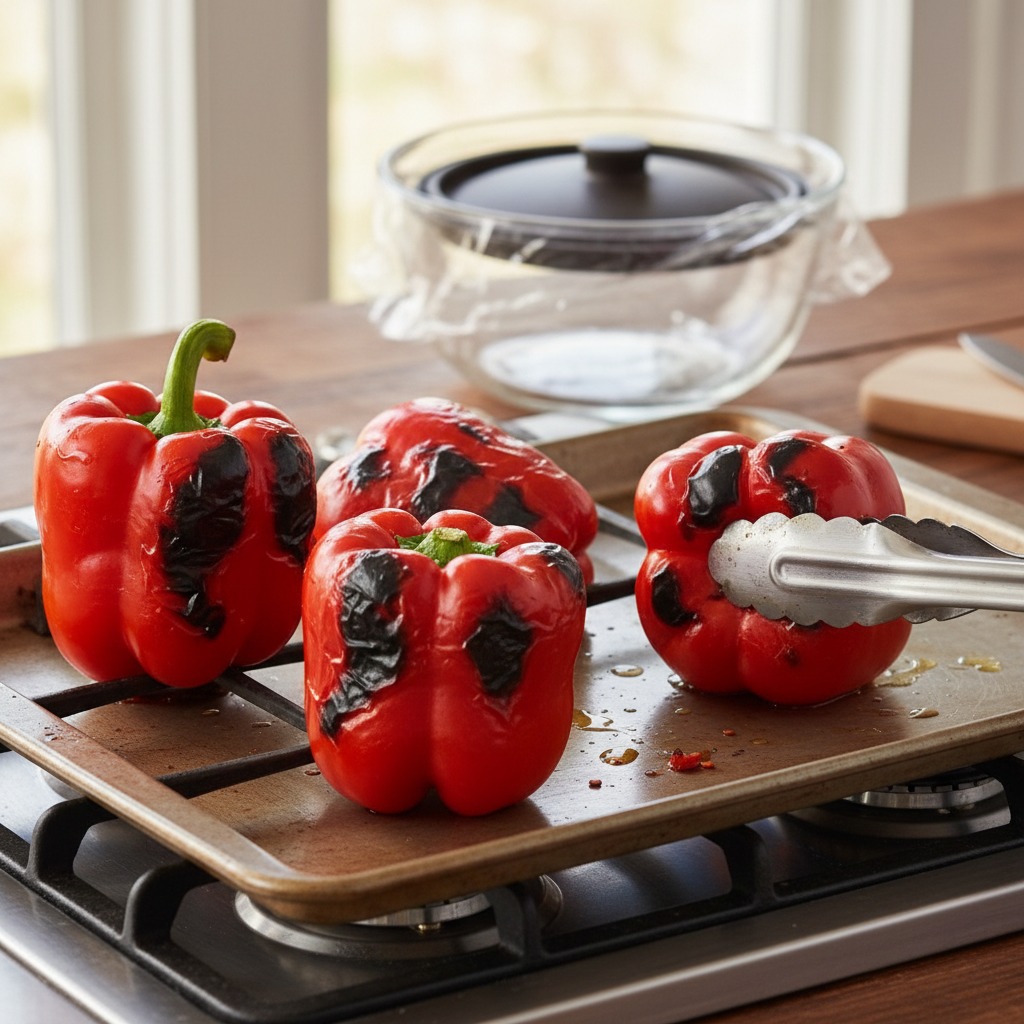 Roast the peppers