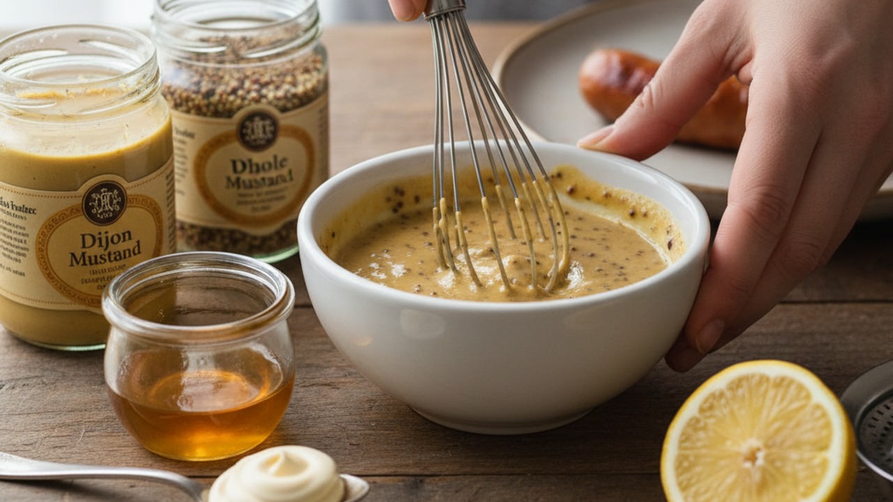 Make the quick mustard sauce