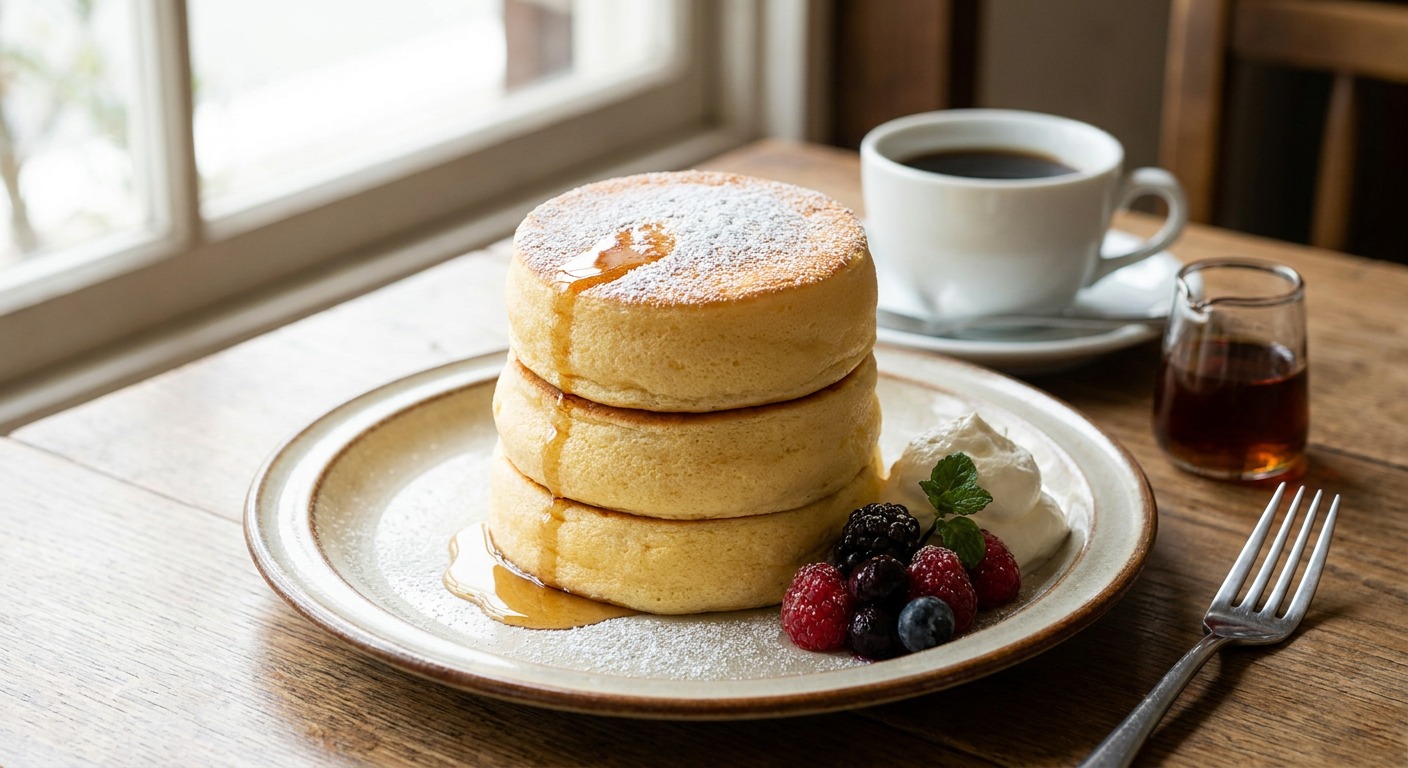 Japanese Souffle Pancakes Cafe Style — Fluffy Stack
